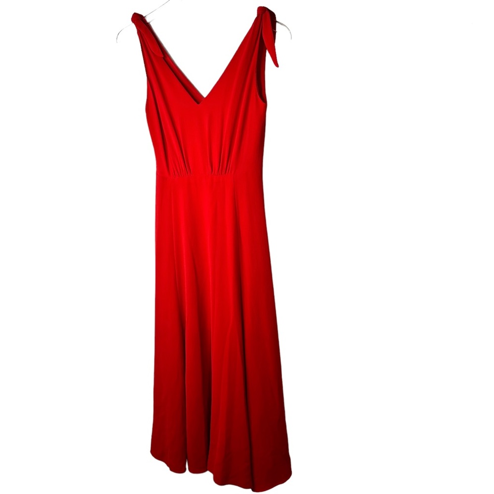 Betsy Johnson Pebble Crepe Midi Dress with Shoulder Ties in
Red Size 2 - Picture 3 of 13